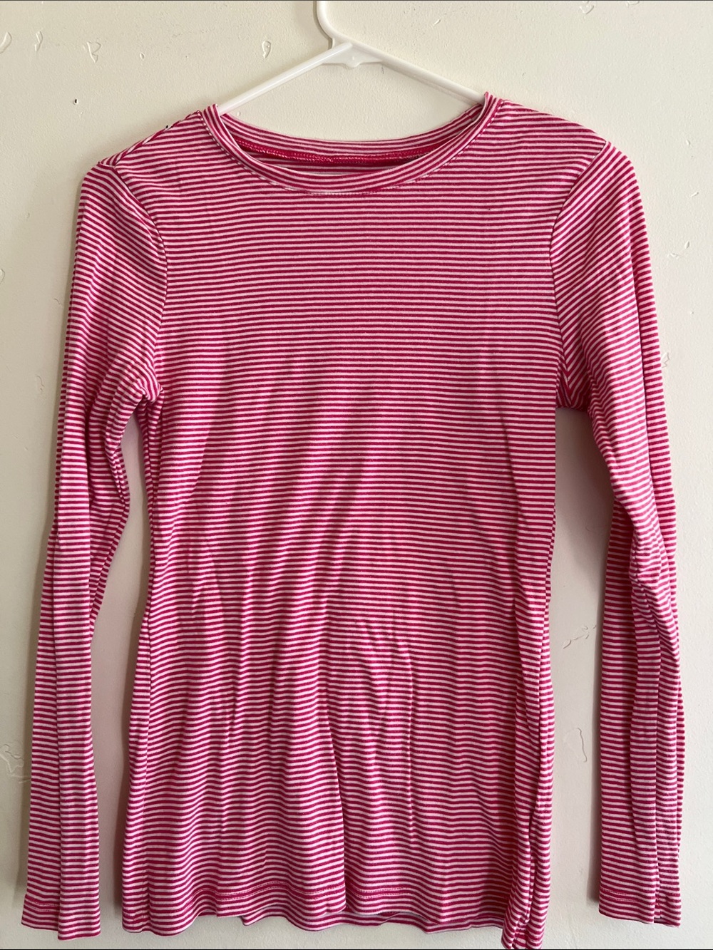Old Navy Pink and White Striped Long-Sleeve Tee